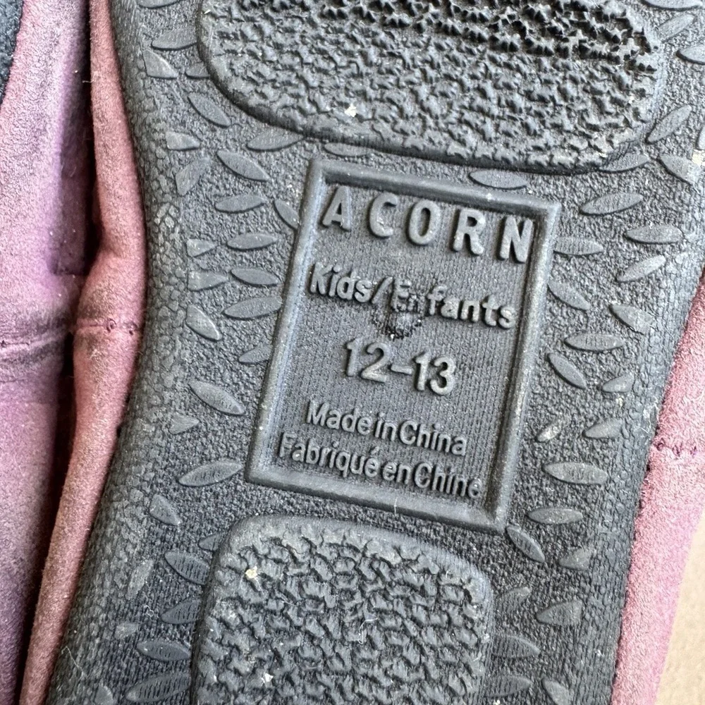 Size 12/13 - Acorn Kids' Slipperss Colby Gore Moccasins, Magenta Elephant